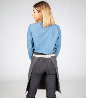 Delantal con peto Gris marengo para camarero