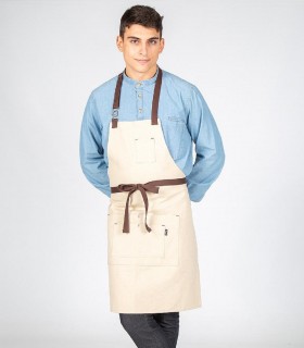 Delantal con peto Beige para camarero